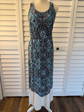 London Times Racerback Maxi Dress with Tie Waist